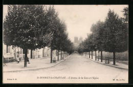 CPA Saint-Bonnet-le-Chateau, L`Avenue De La Are Et L`Eglise  - Autres & Non Classés