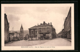 CPA Renaison, Rue De L`Eglise Et Route De Vichy  - Other & Unclassified