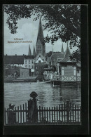 AK Lübeck, Badeanstalt Krähenteich  - Luebeck