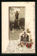 Passepartout-Lithographie Magdeburg, Bismarck-Denkmal, Wappen  - Autres & Non Classés
