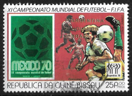 GUINE BISSAU – 1978 Argentina Football Championship GOLDEN Overprinted 25P00 Used Stamp - Guinée-Bissau