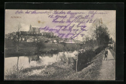 CPA Altkirch, Flusspartie Gegen Zentrum, L'Église  - Altkirch