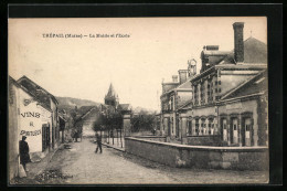 CPA Trépail, La Mairie Et L'Ecole  - Sonstige & Ohne Zuordnung