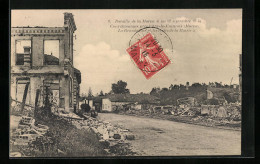 CPA Courdemanges Près Vitry-le-Francois, Bataille De La Marne 1914, La Grande Rue Et Les Restes De La Mairie  - Vitry-le-François