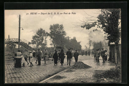 CPA Reims, Départ Du C. B. R. Au Pont De Vesle  - Reims