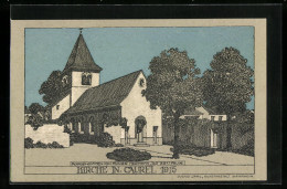 CPA Illustrateur Caurel, L'Église 1915  - Other & Unclassified