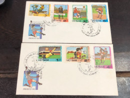 VIET  NAM ENVELOPE-F.D.C-(1985 Giai Bong Da The Gioi Mexico) 2pcs ENVELOPE Good Quality - Vietnam