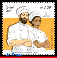 Ref. BR-V2024-04 BRAZIL 2024 PROFESSION CHEF, MERCOSUR SERIES, GASTRONOMY, CULINARY, FOOD, 1V MNH - Nuovi