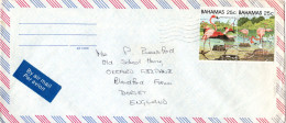 L79414 - Bahamas - 1983 - 2@25c Flamingos ZDr A LpBf FREEPORT -> Grossbritannien - Flamencos