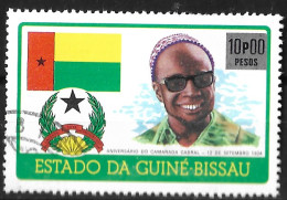 GUINE BISSAU – 1976 Amílcar Cabral 10P00 Over 10$00 Used Stamp - Guinée-Bissau