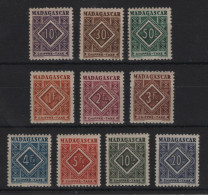 Madagascar - Taxe N°31 à 40 - ** Neufs Sans Charniere - Cote 13€ - Postage Due