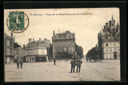 CPA Epernay, Place De La Republique, Rue Du Commerce  - Epernay