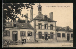 CPA Pont-Faverger, La Mairie Et Les Ecoles  - Sonstige & Ohne Zuordnung