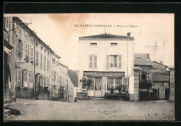 CPA St-Martin D`Estreaux, Place De L`Eglise  - Other & Unclassified