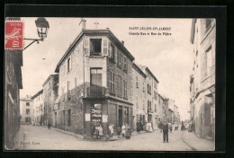 CPA Saint-Julien-en-Jarret, Grande Rue Et Rue Du Plâtre  - Autres & Non Classés