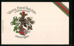 Künstler-AK Salzungen, Vereinig. Ehemal. Realschüler Und Schülerinnen, Ritterhelm Mit Wappen  - Autres & Non Classés