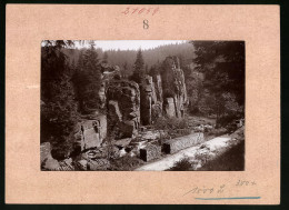 Fotografie Brück & Sohn Meissen, Ansicht Marienberg I. Erzg. Partie An Der Teufelsmauer Im Schwarzwassertal  - Orte