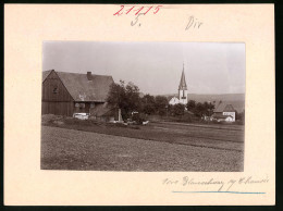 Fotografie Brück & Sohn Meissen, Ansicht Deutsch-Einsiedel, Blick Auf Eine Gutshof Mit Kirche  - Orte