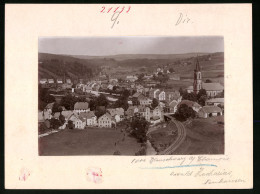 Fotografie Brück & Sohn Meissen, Ansicht Neuhausen Bez. Dresden, Ortsansicht Mit Bahnhof Und Schwitters Blumenfabrik  - Orte