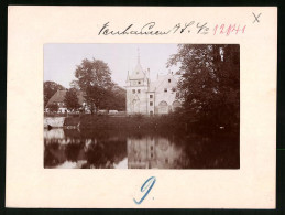 Fotografie Brück & Sohn Meissen, Ansicht Neuhausen I. Sa., Schloss Purschenstein & Uferpartie  - Orte