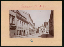 Fotografie Brück & Sohn Meissen, Ansicht Oederan, Glaserei Emil Berger & Drogerie Mit Blick Zum Marktplatz  - Lieux