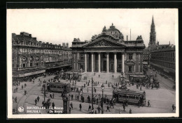 AK Bruxelles, La Bourse, Strassenbahn  - Tramways