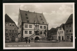 AK Volkach A. Main, Rathaus Mit Geschäft Von Josef Lea Und Gasthaus  - Autres & Non Classés