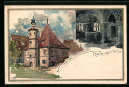 Künstler-AK Rothenburg O. D. T., Hegereiterhaus, Innenansicht  - Rothenburg O. D. Tauber