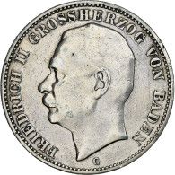 Etats Allemands, BADEN, Friedrich II, 3 Mark, 1910, Stuttgart, Argent, TTB - Autres & Non Classés