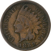 États-Unis, Cent, Indian Head, 1889, Philadelphie, Bronze, TB+, KM:90a - 1859-1909: Indian Head