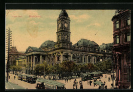 AK Melbourne, Town Hall, Strassenbahn  - Strassenbahnen
