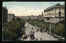 AK Wien I., Burg-Ring Mit Strassenbahnen  - Tram