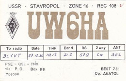 AK 213351 QSL - USSR - Stavropol - Amateurfunk