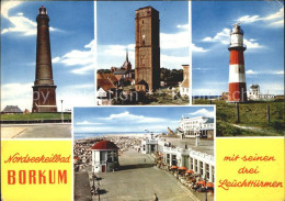 72105840 Borkum Nordseebad Drei Leuchttuerme Strand Promenade Musikpavillon Bork - Borkum