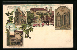 Lithographie Nürnberg, Wasserhof Im Germanischen Museum, Schlosshof Mit Linde, Burg  - Nuernberg