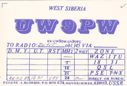 AK 213368 QSL - USSR - Novosibirsk - Radio