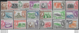 1954 Dominica Elizabeth II 19v. MNH SG N. 140/58 - Andere & Zonder Classificatie