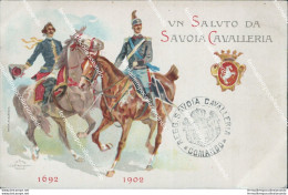 Ca176 Cartolina Militare Un Saluto Da Savoia Cavalleria  Www1 1 Guerra - Regiments