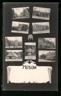 AK Husum, Viehmarkt, Grossstrasse, Schloss  - Husum