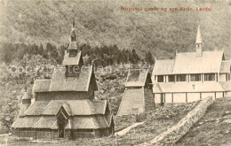 73823027 Laerdal Sogndal Norge Borgunds Gamle Og Nye Kirke  - Norvège