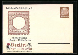 Künstler-AK Berlin, 5. Reichsbundestag-46. Deutscher Philatelistentag 1940, Reichsbund Der Philatelisten, Ganzsache  - Stamps (pictures)