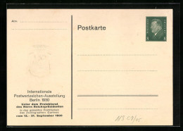 Präge-AK Berlin, Internationale Postwertzeichen-Ausstellung 1930, Ganzsache  - Briefmarken (Abbildungen)