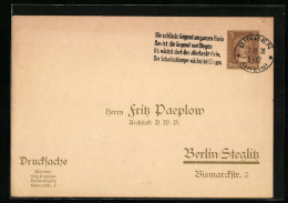 AK Berlin-Steglitz, Fritz Paeplow, Bismarckstr. 5, Drucksache, Ganzsache  - Cartes Postales