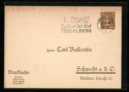 AK Schwedt, Carl Ballentin, Berliner Str. 62, Drucksache, Ganzsache  - Tarjetas