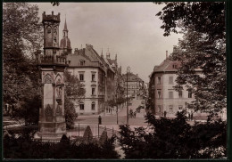 Fotografie Brück & Sohn Meissen, Ansicht Freiberg I. Sa., Schwedendenkmal Mit Strassenansicht  - Lieux