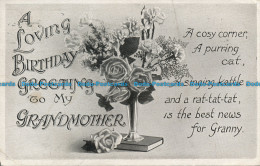 R135534 A Loving Birthday Greeting To My Grandmother. Flowers - World