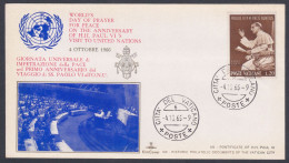 Vatican City 1966 Private Cover Pope Paul VI, United Nations, Day Of Prayer For Peace, Christianity, Christian, Religion - Briefe U. Dokumente