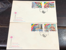 VIET  NAM ENVELOPE-F.D.C STAMPS-(1985 NAM QUOC TE THONG TIN LIEN LAC BO 2 ) 2pcs ENVELOPE Good Quality - Vietnam