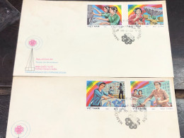 VIET  NAM ENVELOPE-F.D.C STAMPS-(1985 NAM QUOC TE THONG TIN LIEN LAC BO 2 ) 2pcs ENVELOPE Good Quality - Vietnam