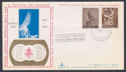 Vatican City 1969 Private Cover Pope Paul VI, Second World's Day For Peace, Christianity, Christian - Cartas & Documentos